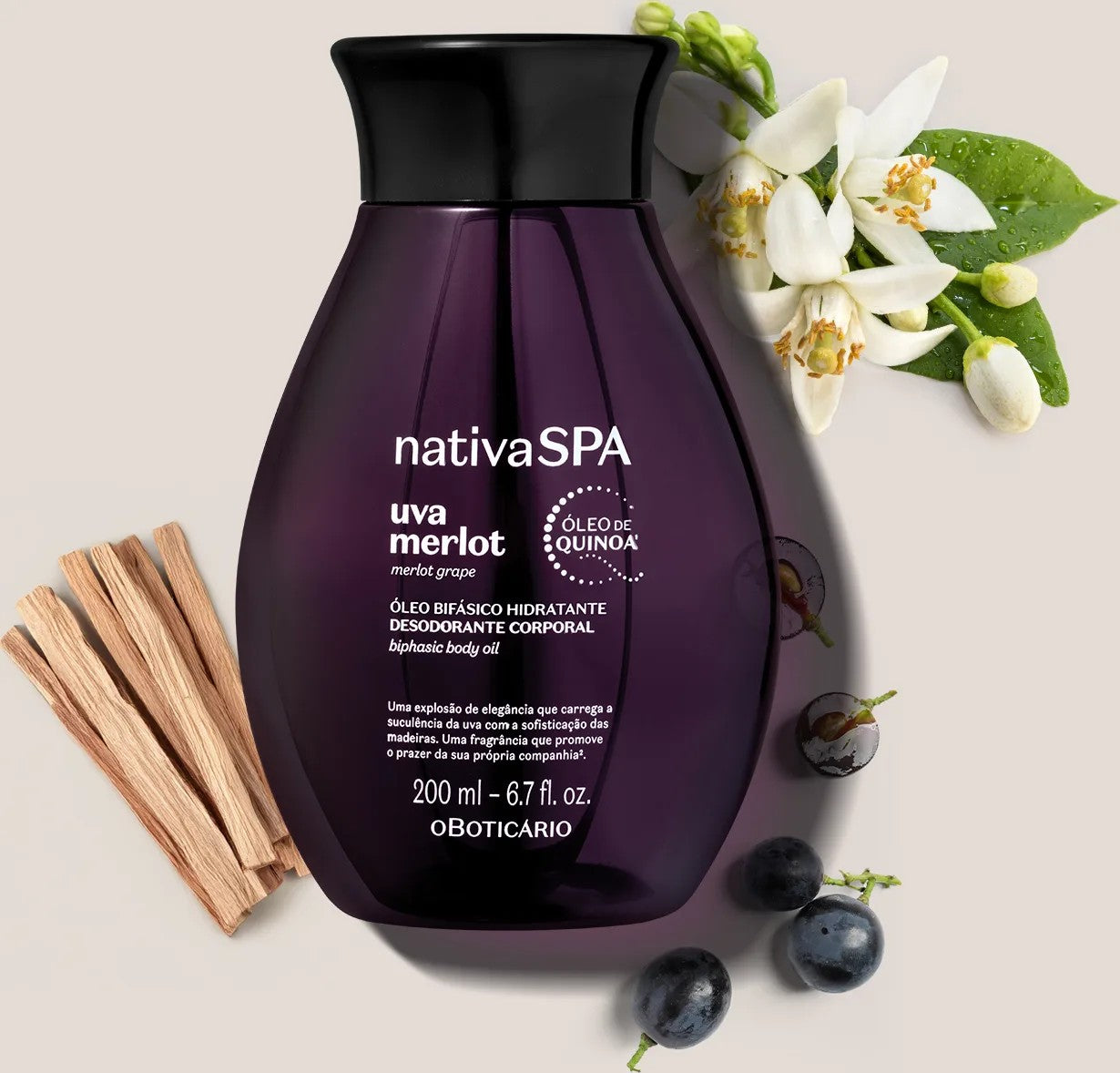Uva Merlot Huile Biphasique NativaSPA 200ml