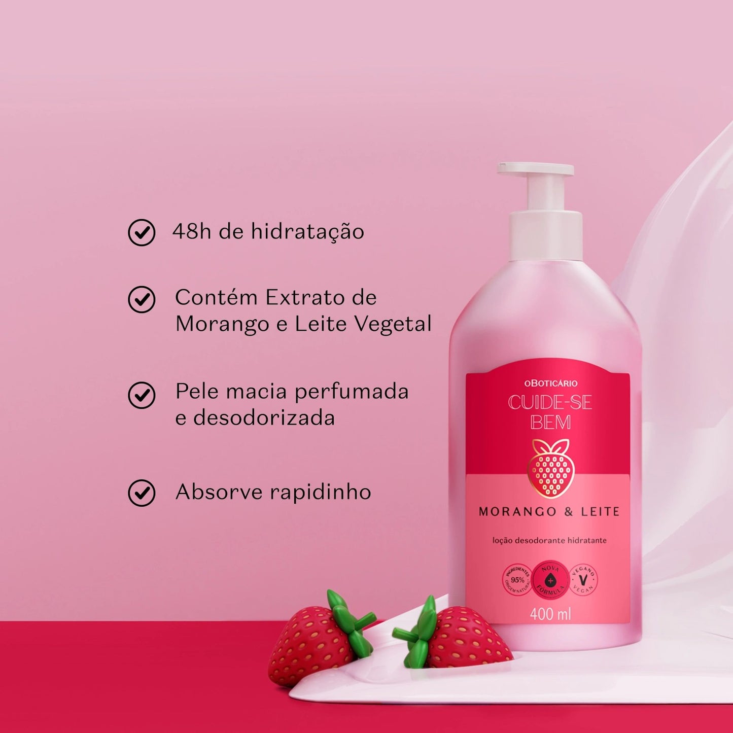 Morango & Leite Cuide-se Bem Lotion 400ml